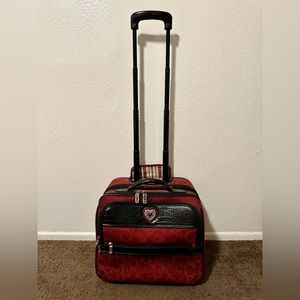 Vintage Brighton Ruby Red Jacquard Black Leather Rolling piece